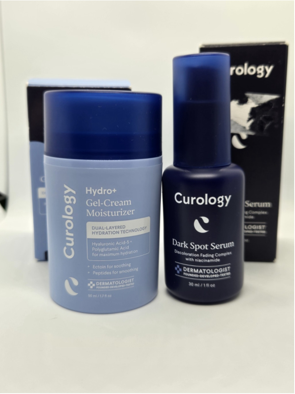 Curology Skincare Routine Bundle: Hydro+ Gel Moisturizer & Dark Spot Serum Set